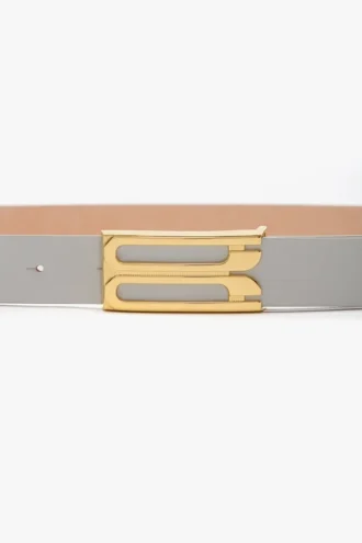 Dorian belt in magnesium shiny leather