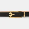 Dorian pin buckle belt in black smooth leather