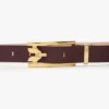 Dorian pin buckle belt in burgundy smooth leather