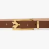 Dorian pin buckle belt in dark tan smooth leather