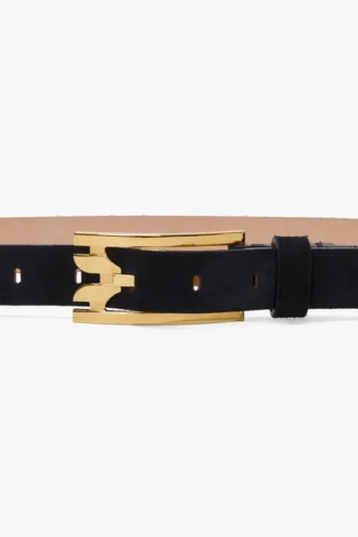 Dorian pin buckle belt in navy suede
