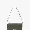 Dorian pochette in dark olive leather