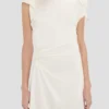 Drape midi dress in ivory
