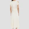 Drape midi dress in ivory