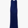 Draped cami gown in bright indigo