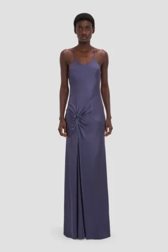 Draped cami gown in eclipse