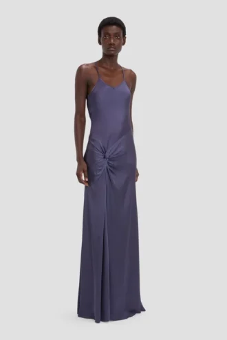 Draped cami gown in eclipse
