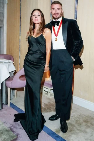 Draped lace dress in midnight