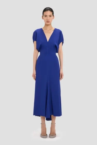 Edith midi dress in bright indigo