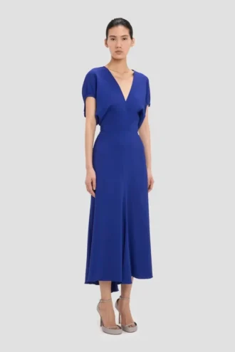Edith midi dress in bright indigo