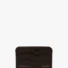 Envelope card holder in espresso croc embossed leather