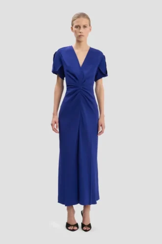 Eve midi dress in bright indigo