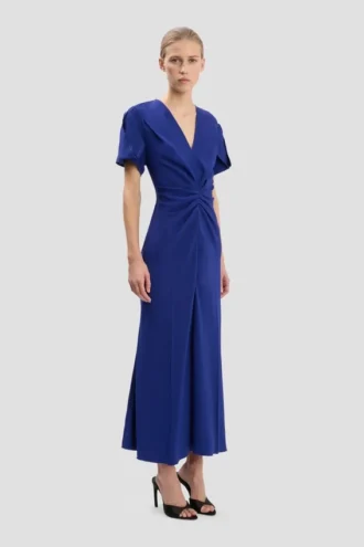 Eve midi dress in bright indigo