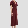Eve midi dress in burgundy