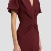 Eve midi dress in burgundy