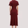 Eve midi dress in burgundy