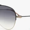 Fine metal pilot sunglasses in gold black
