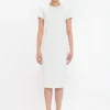 Fitted t-shirt dress in ivory