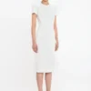 Fitted t-shirt dress in ivory