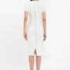 Fitted t-shirt dress in ivory