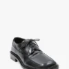 Flat lace-up shoe in black leather