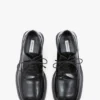 Flat lace-up shoe in black leather
