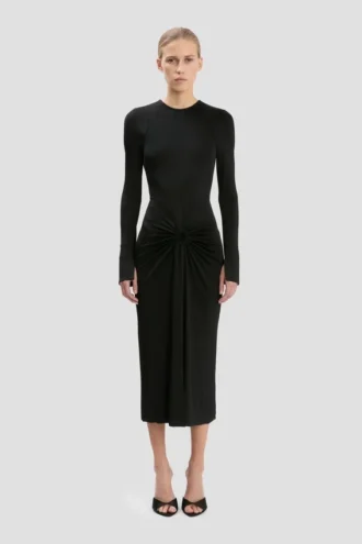 Frances midi dress in black