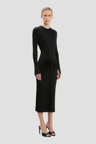 Frances midi dress in black