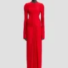 Frances midi dress in cardinal red
