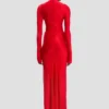 Frances midi dress in cardinal red