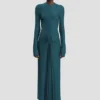 Frances midi dress in dark teal