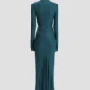 Frances midi dress in dark teal