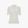Frill polo top in white