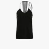 Gathered cami top in black