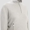 Half-zip milano jumper in grey marl