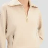 Half-zip milano jumper in pale rose