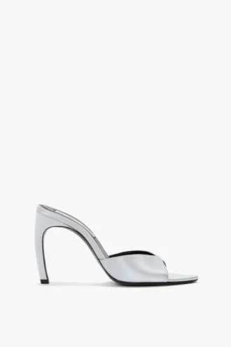 Harlow mule 100 in magnesium satin