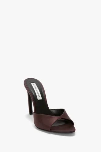 Harlow mule 100 in maroon satin