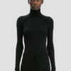 High neck jumper in black