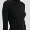 High neck jumper in black