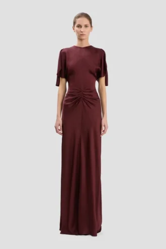 Isabella gown in burgundy
