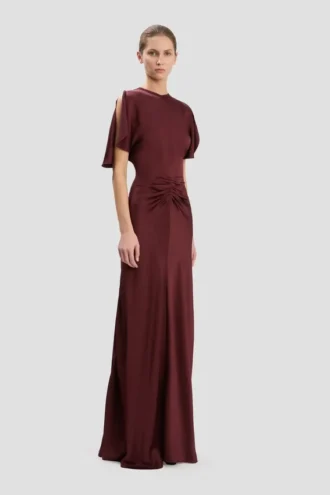 Isabella gown in burgundy