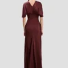 Isabella gown in burgundy
