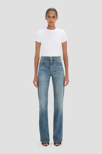 Julia stretch jean in worn blue wash