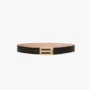Jumbo dorian belt in black glossed leather