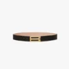 Jumbo dorian belt in black grained leather