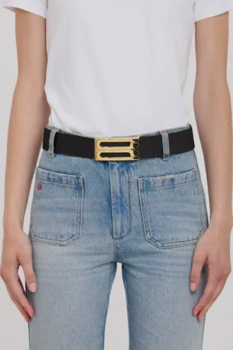 Jumbo dorian belt in black leather