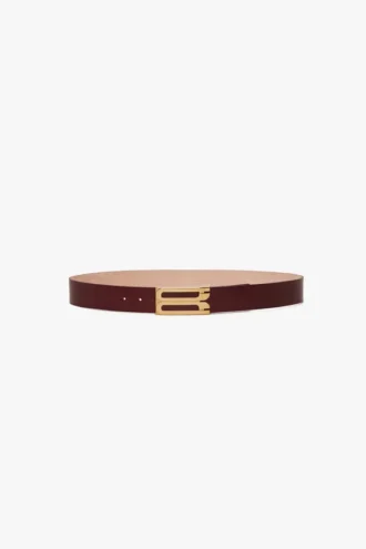 Jumbo dorian belt in burgundy leather