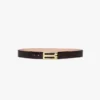 Jumbo dorian belt in espresso croc embossed calf leather