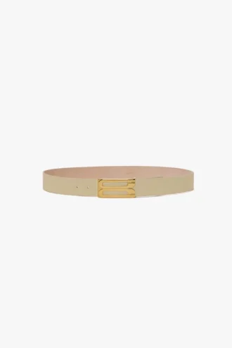 Jumbo dorian belt in ivory grained leather